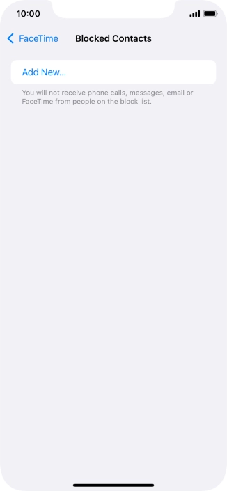 Press Add New... and follow the instructions on the screen to block a contact.