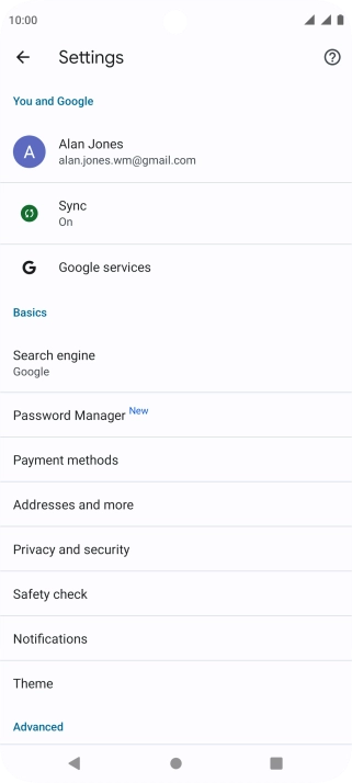 Press Privacy and security. Press Privacy and security.