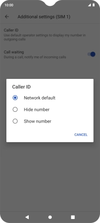 Press Show number to turn on caller identification.