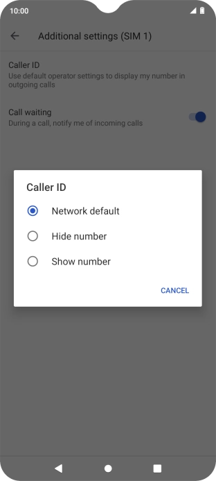 Press Show number to turn on caller identification.