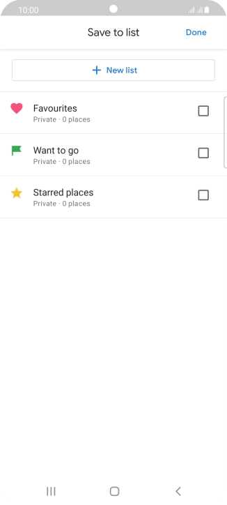 Press the required setting.