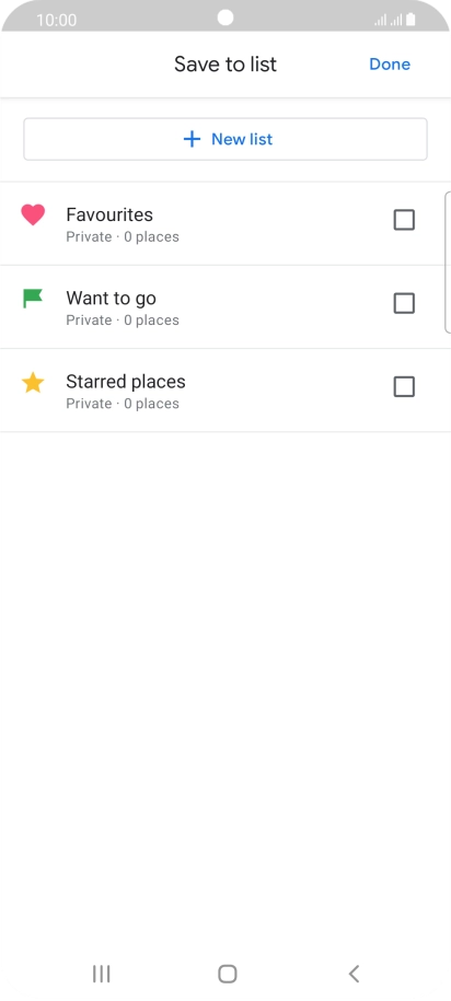 Press the required setting.