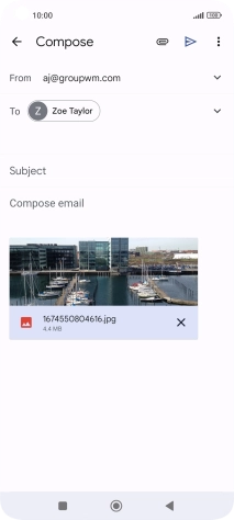 Press Subject and write the subject of your email message.
