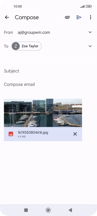 Press Subject and write the subject of your email message.