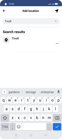 Press the required location.
