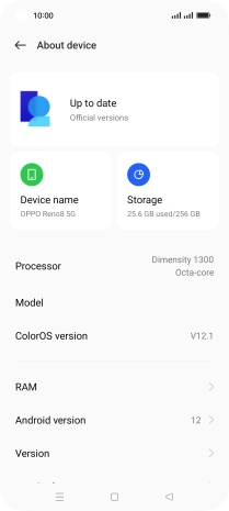 Press the top field on the screen. If a new software version is available, it's displayed. Follow the instructions on the screen to update the phone software.