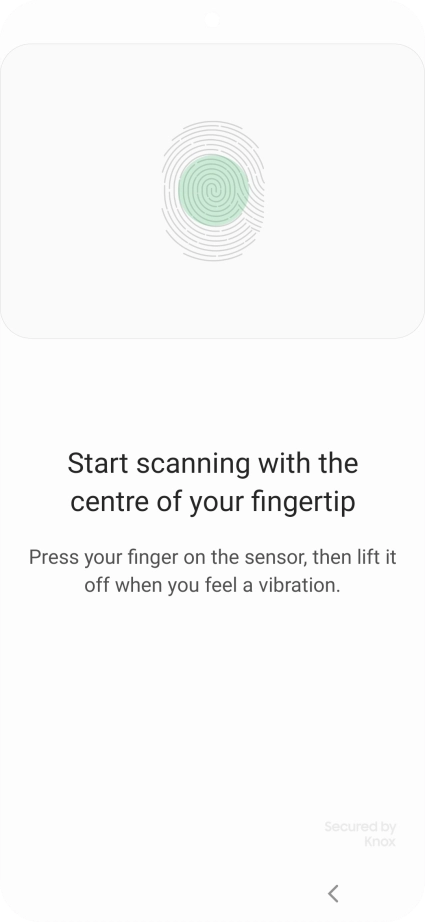 Follow the instructions on the screen to create the phone lock code using your fingerprint.