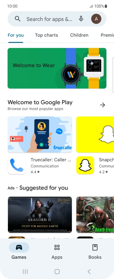 Press the search field. Press the search field.