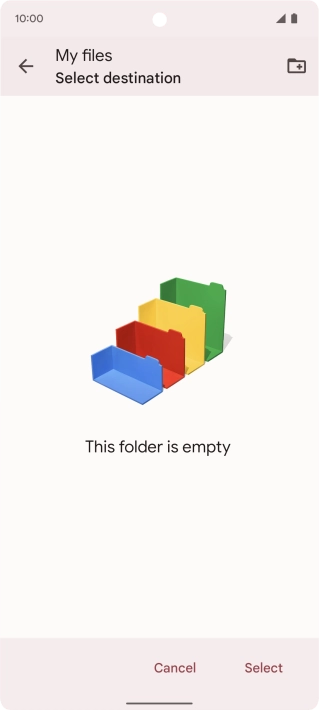 To create a new folder, press the new folder icon and follow the instructions on the screen to create a new folder. To create a new folder, press the new folder icon and follow the instructions on the screen to create a new folder.