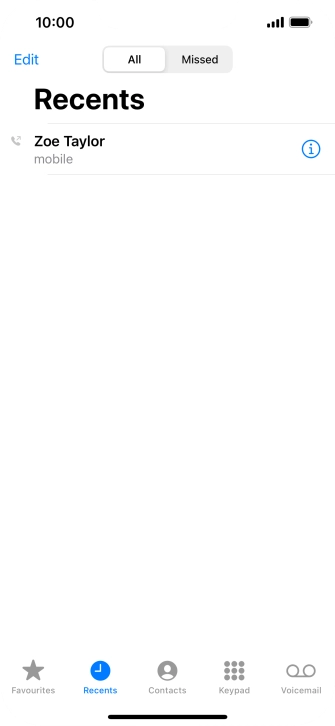 Press the information icon next to the required phone number. Press the information icon next to the required phone number.