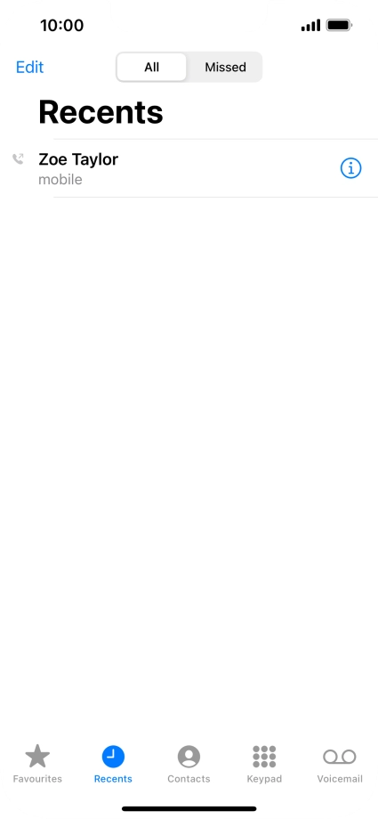 Press the information icon next to the required phone number. Press the information icon next to the required phone number.