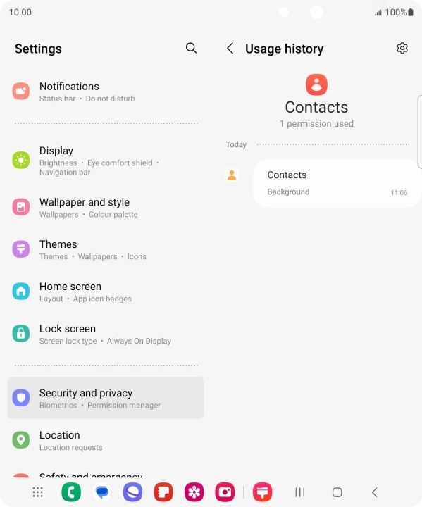 The app activity for the selected app is displayed.