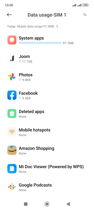 Press the drop down list.