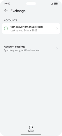 Press the required email account. Press the required email account.