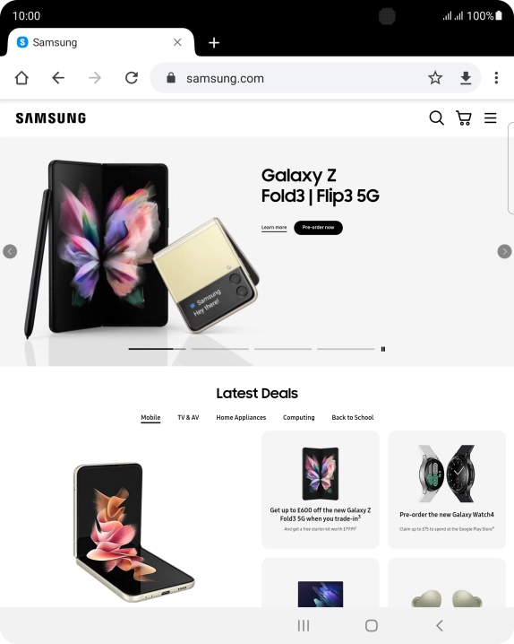 Press the address bar.