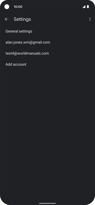 Press the required email account.