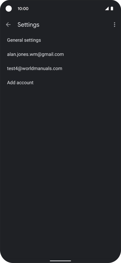 Press the required email account.
