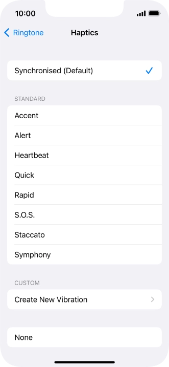 Press the required setting to turn on the function.