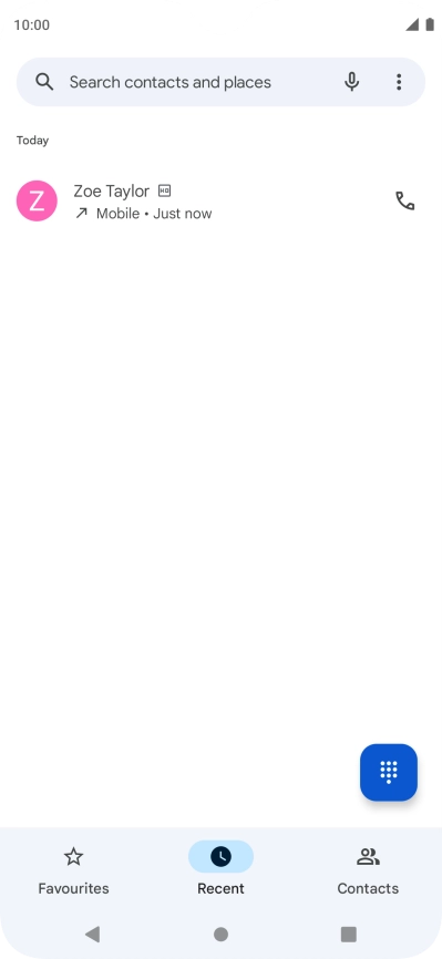 Press and hold the required contact.