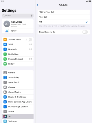 Press the indicator next to 