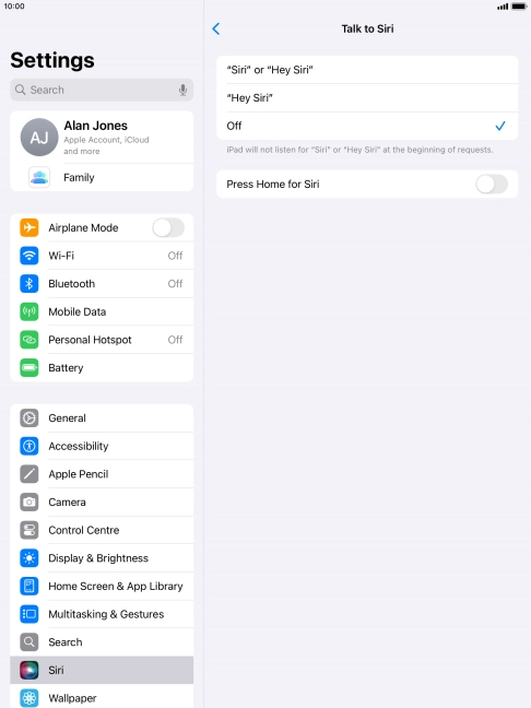 Press the indicator next to 