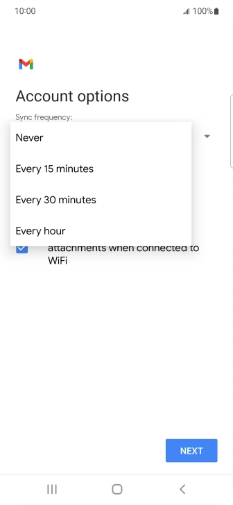 Press the required setting. Press the required setting.