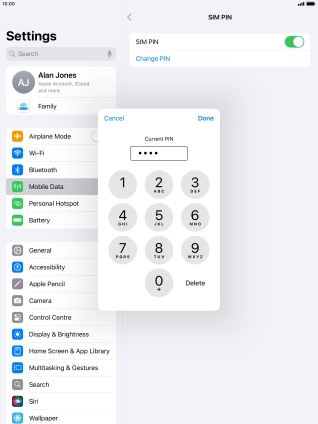 Key in your current PIN and press Done. Key in your current PIN and press Done.