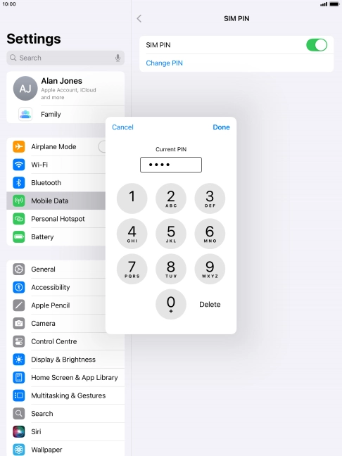 Key in your current PIN and press Done. Key in your current PIN and press Done.