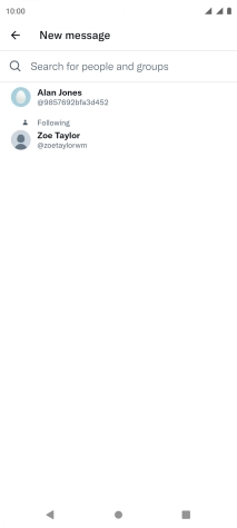 Press the search field.