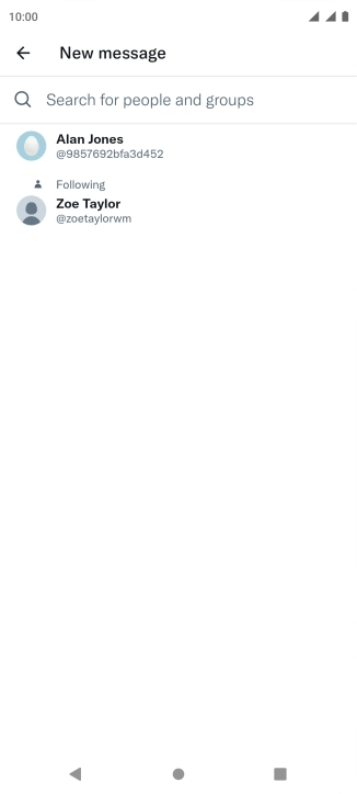 Press the search field.