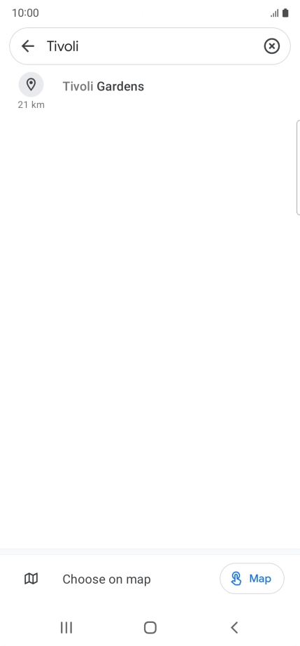 Press the required destination.