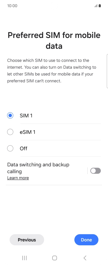 Press the required settings.