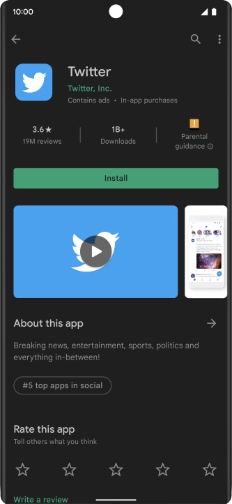 Press Install and follow the instructions on the screen to install the app.