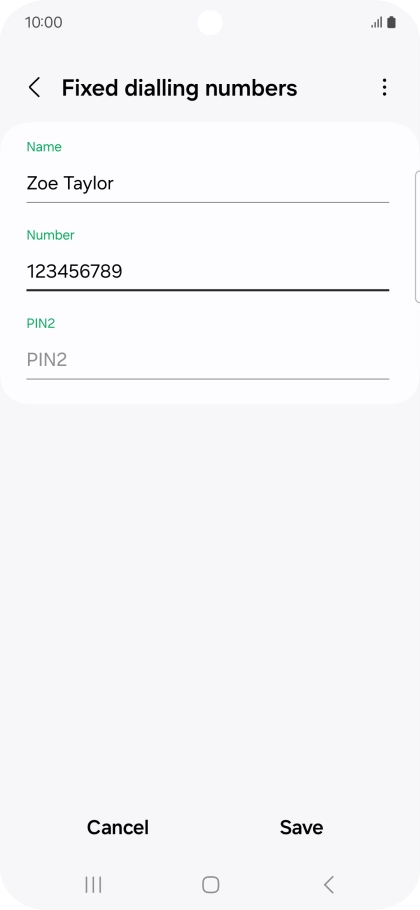 Press PIN2 and key in your PIN2. The default PIN2 is 1111.