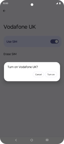 Press Turn on.