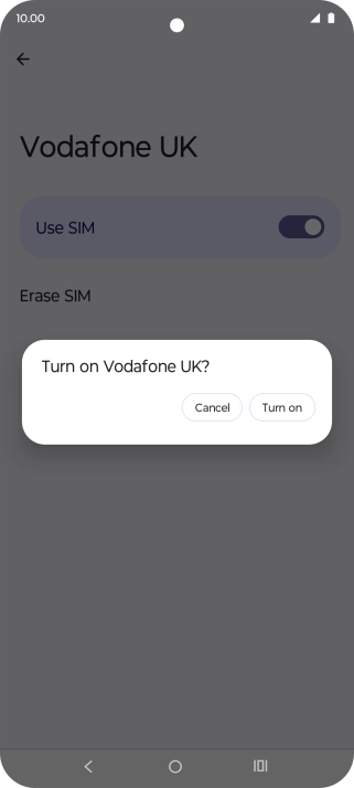 Press Turn on.