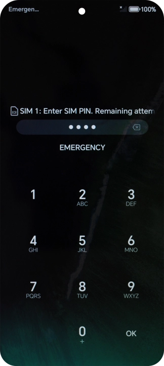 If your SIM is locked, key in your PIN and press OK.