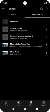Press the required audio file. Press the required audio file.