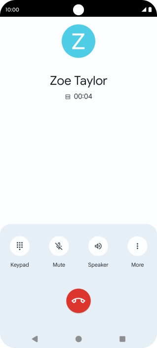Press the end call icon. Press the end call icon.