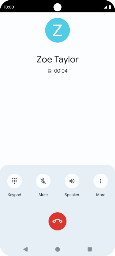Press the end call icon. Press the end call icon.