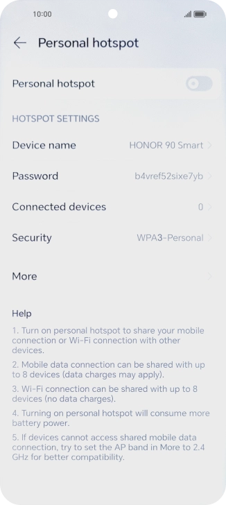 Press Password and key in the required password.