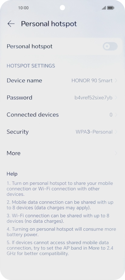 Press Password and key in the required password.
