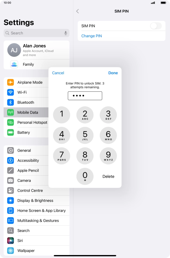 Key in your PIN and press Done.