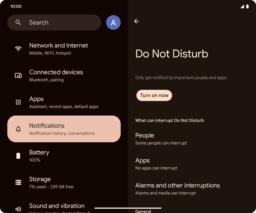 Press Turn on now to turn the function on or off. Press Turn on now to turn the function on or off.