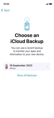 Press the required backup and your phone restores the content of the selected backup. Subsequently, follow the instructions on the screen to set up your phone and prepare it for use.