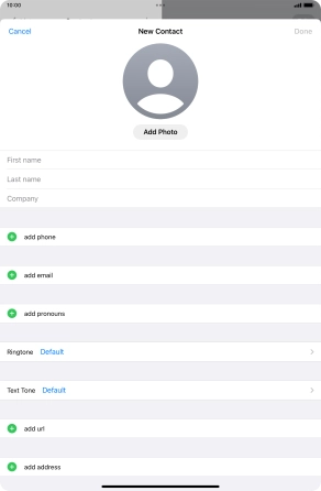 Press First name and key in the first name.