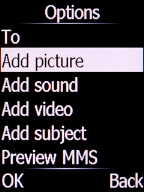 Select Add picture and press the Left selection key.