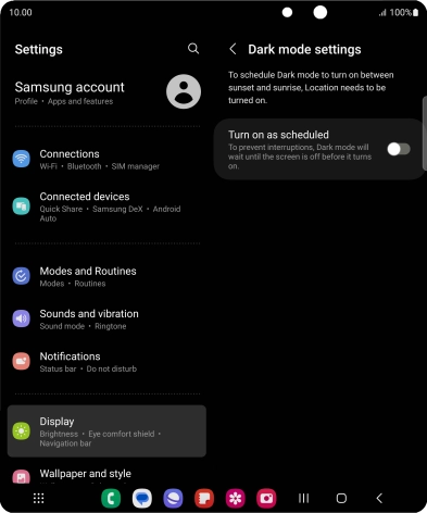 Press the indicator next to 