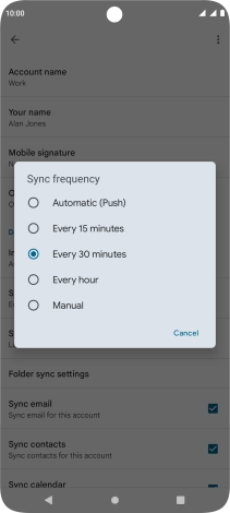 Press the required setting. Press the required setting.