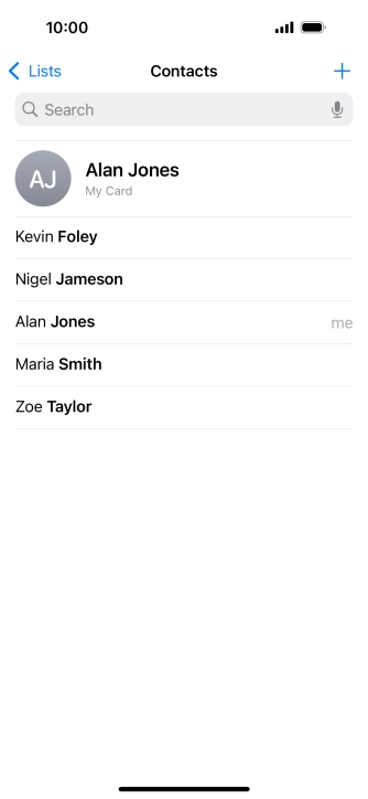 Press the required contact.